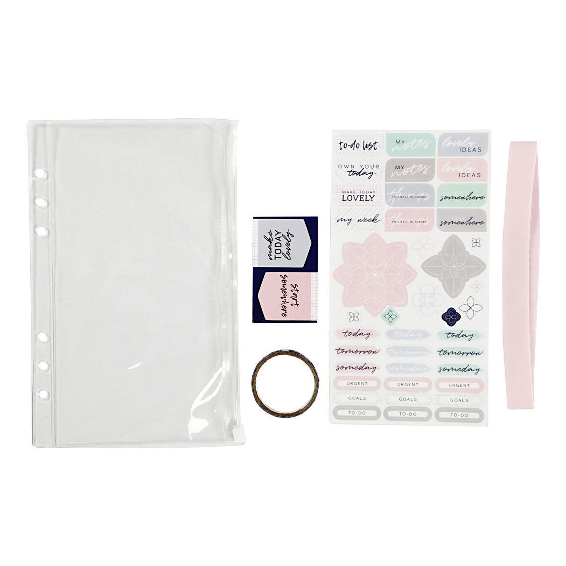 Creativ company plastic etui met accessoires, a5, vel 140x215 mm, 1 stuk