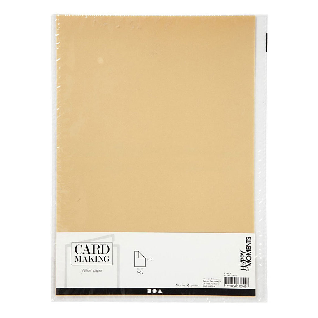 Creativ company vellumpapier, a4, vel 210x297 mm, 100 gr, naturel, 10 vel 1 doos