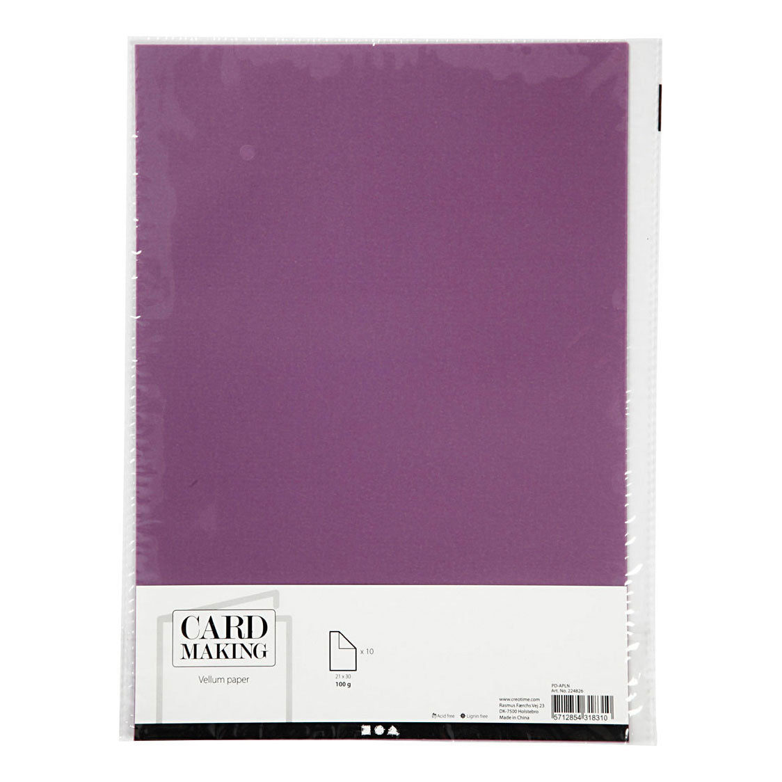 Creativ company vellumpapier, a4, vel 210x297 mm, 100 gr, paars, 10 vel 1 doos