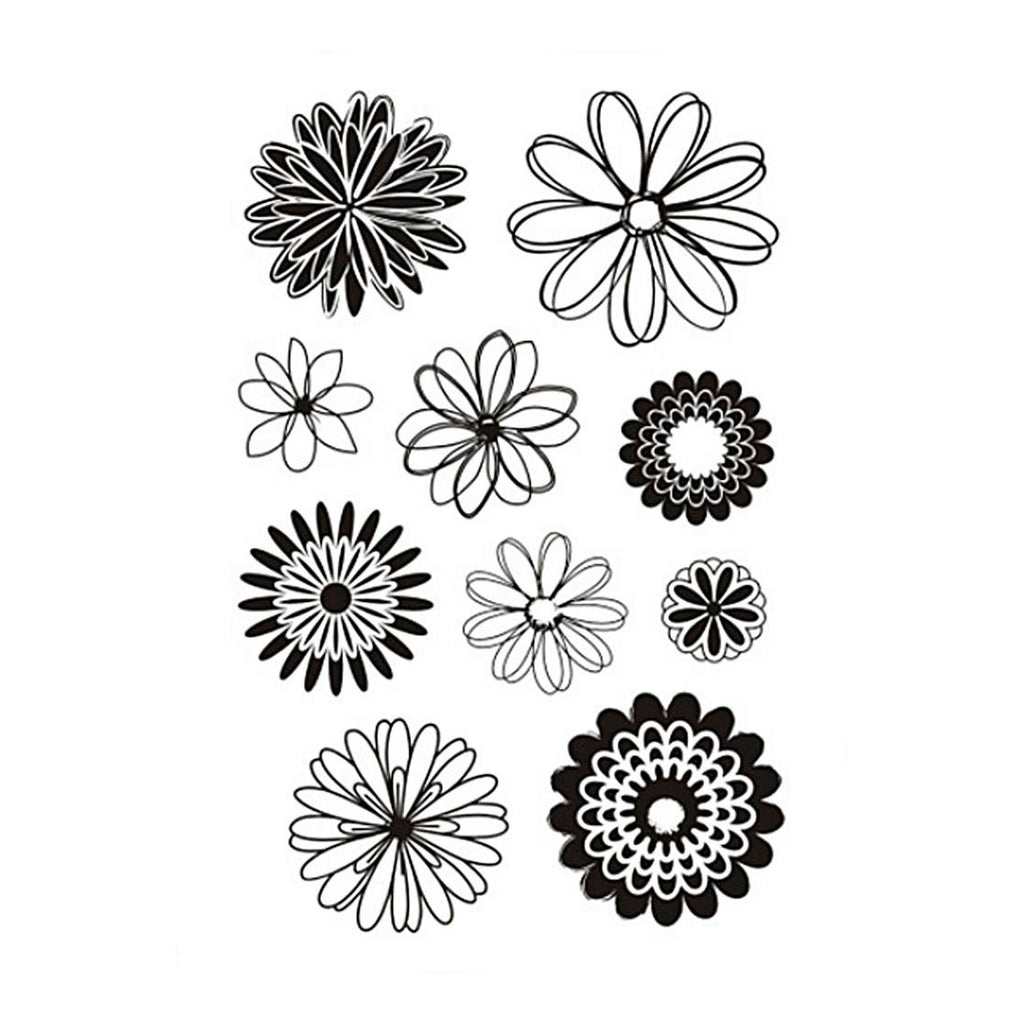 Creativ company silicone stempels, bloemen, vel 11x15,5 cm, 1 vel