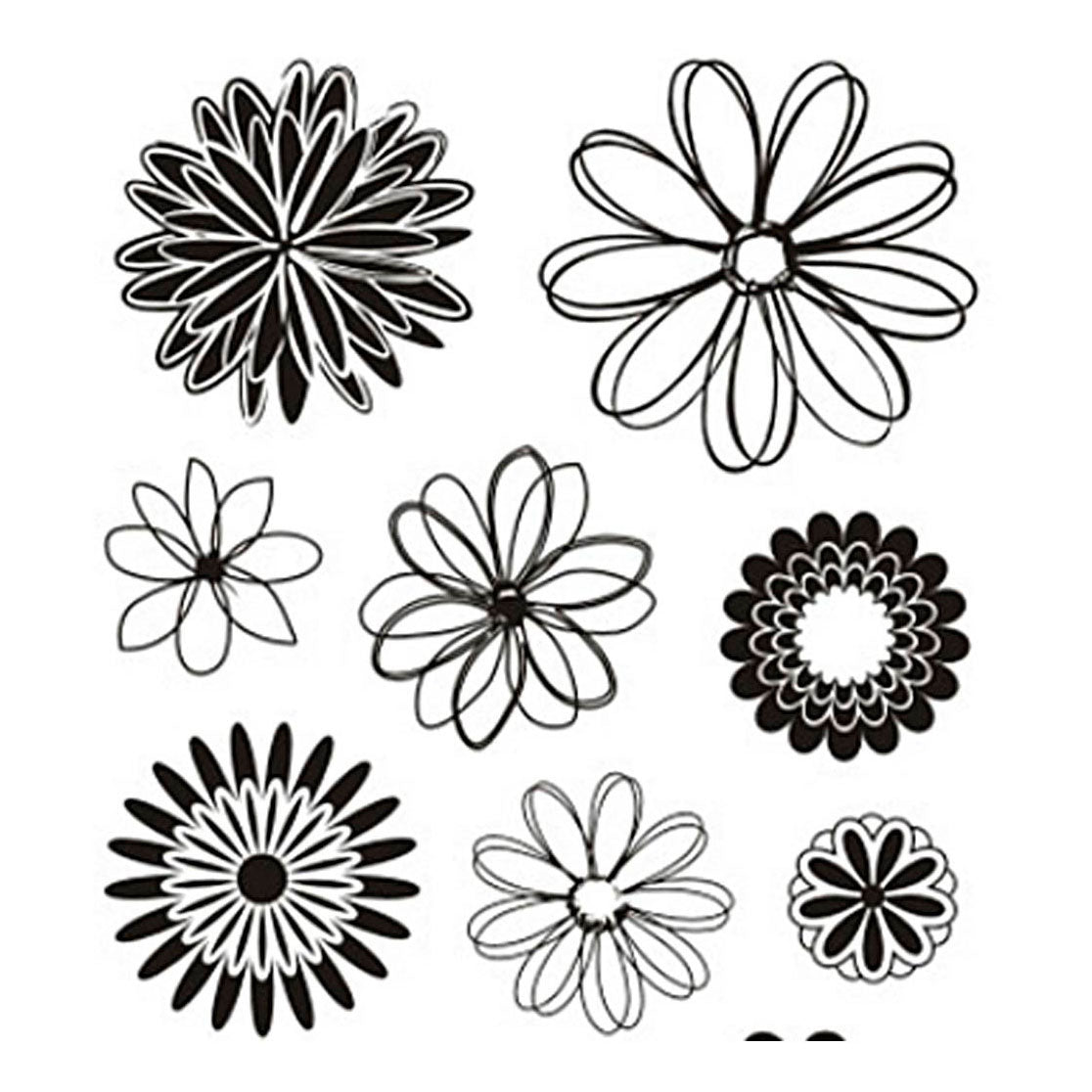 Creativ company silicone stempels, bloemen, vel 11x15,5 cm, 1 vel