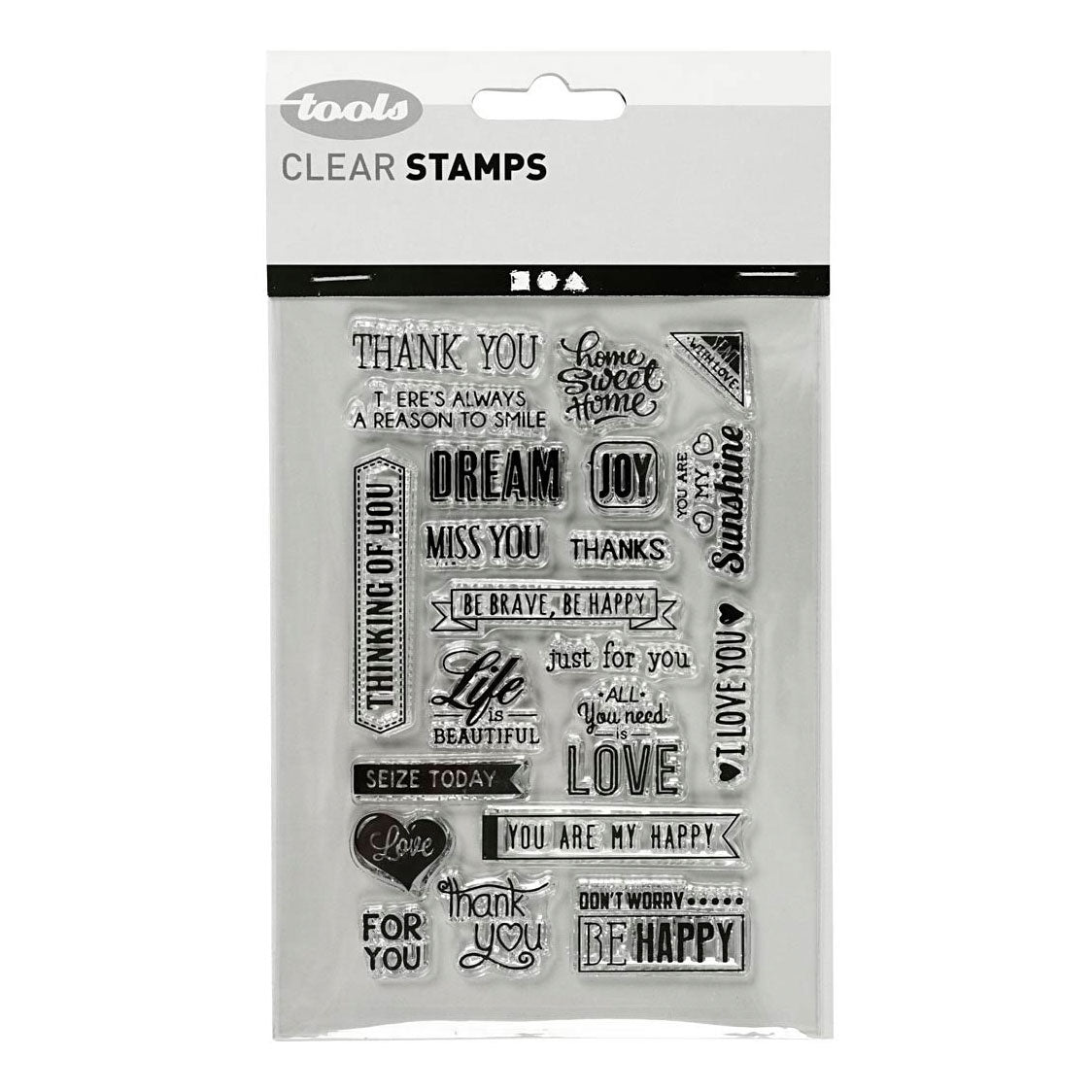 Creativ company silicone stempels, engelse tekst, vel 11x15,5 cm, 1 vel