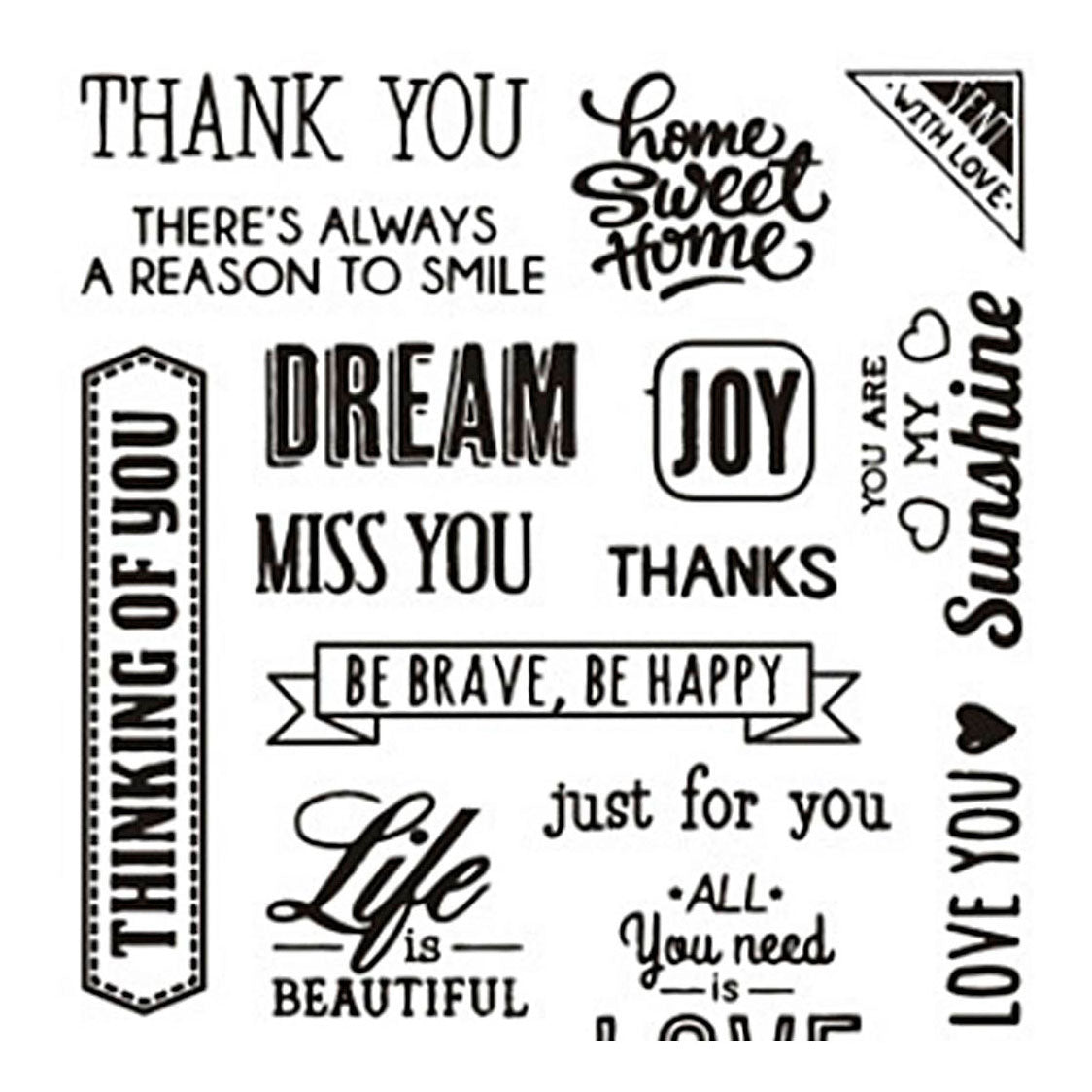Creativ company silicone stempels, engelse tekst, vel 11x15,5 cm, 1 vel