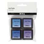 Creativ company stempelinkt blauw tinten paars, 4st.