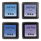 Creativ company stempelinkt blauw tinten paars, 4st.