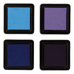 Creativ company stempelinkt blauw tinten paars, 4st.