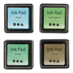 Creativ company stempelinkt groen tinten olijf aqua, 4st.