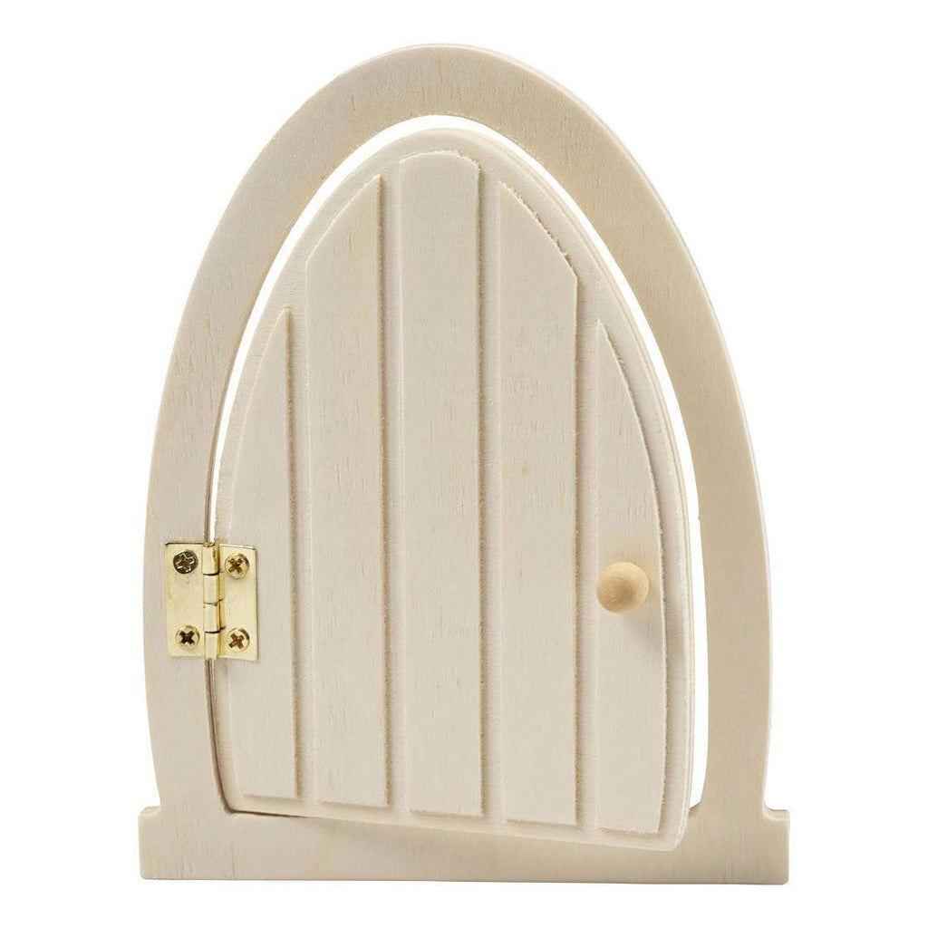 Creativ company houten miniatuur deur met scharnieren, 13x10cm