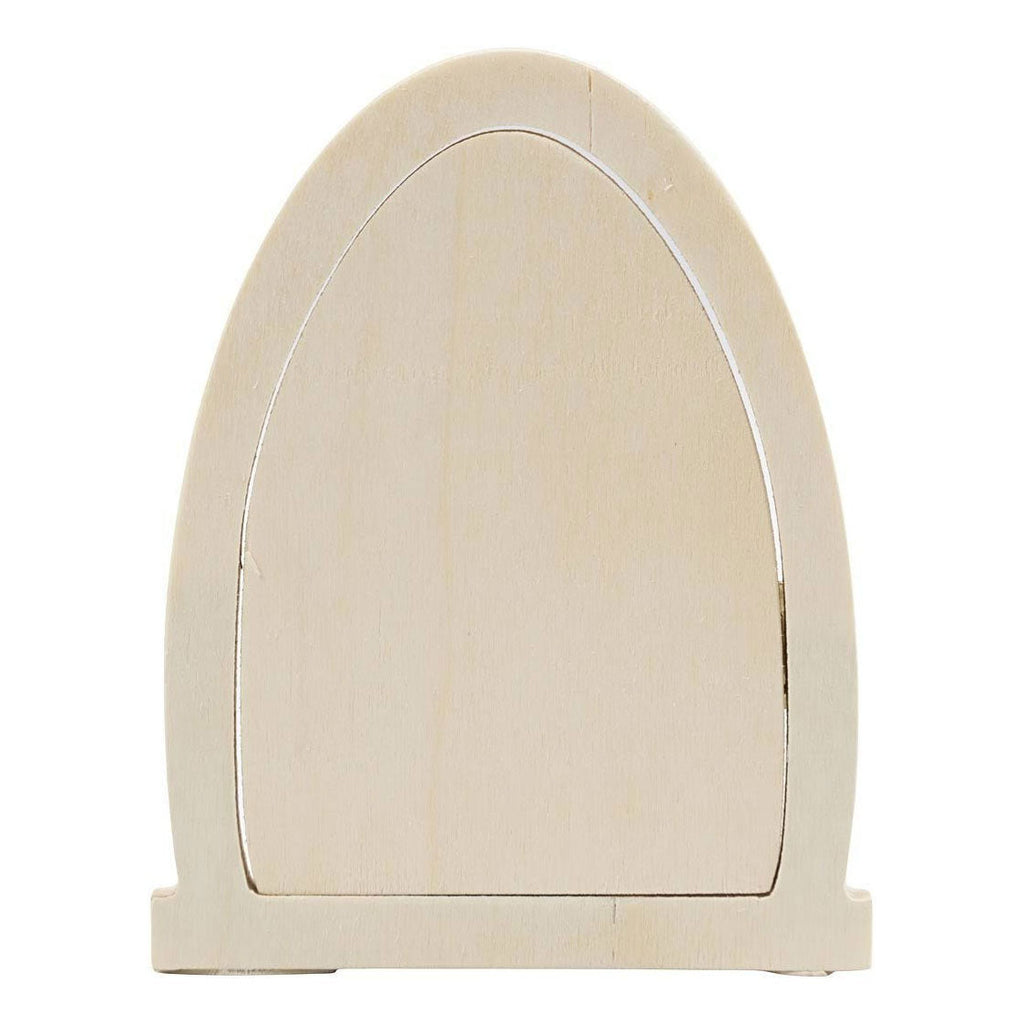 Creativ company houten miniatuur deur met scharnieren, 13x10cm