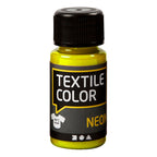 Creativ company textile color dekkende textielverf - neon geel, 50ml
