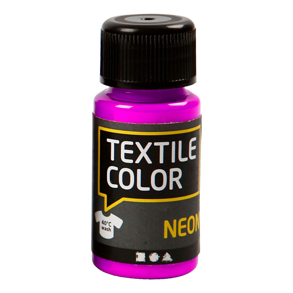 Creativ company textile color dekkende textielverf - neon paars, 50ml
