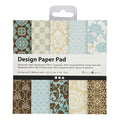 Creativ company design papierblok, vel 15,2x15,2 cm, 120 gr, lichtblauw, bruin, 50 vel 1 doos