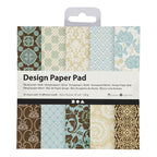 Creativ company design papierblok, vel 15,2x15,2 cm, 120 gr, lichtblauw, bruin, 50 vel 1 doos