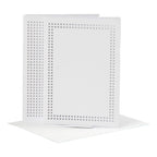 Creativ company kaarten om te borduren, afmeting kaart 10,5x15 cm, afmeting envelop 11,5x16,5 cm, wit, 6 set 1 doos