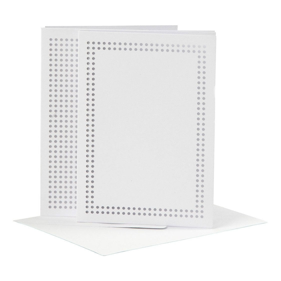 Creativ company kaarten om te borduren, afmeting kaart 10,5x15 cm, afmeting envelop 11,5x16,5 cm, wit, 6 set 1 doos