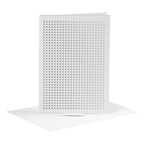 Creativ company kaarten om te borduren, afmeting kaart 10,5x15 cm, afmeting envelop 11,5x16,5 cm, wit, 6 set 1 doos