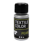 Creativ company textile color dekkende textielverf - zilver parelmoer, 50ml