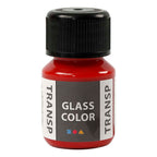 Creativ company glass color transparante verf - rood, 30ml
