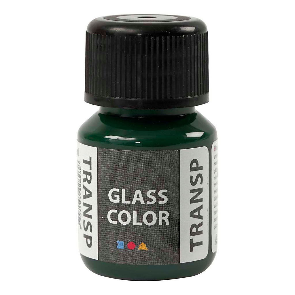 Creativ company glass color transparante verf - briliant groen, 30ml