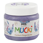 Creativ company mucki vingerverf - paars metallic, 150ml