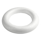 Creativ company styropor ring wit met platte achterkant, 35cm