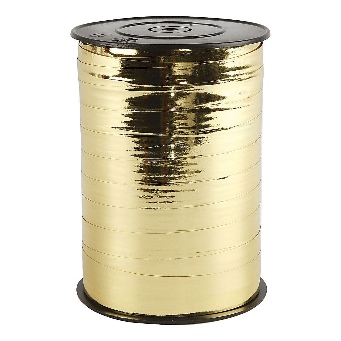 Cadeaulint, b: 10 mm, glossy, goud metallic, 250 m 1 rol