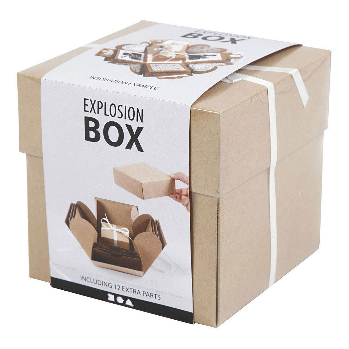 Creativ company explosion box geschenkdoos naturel set