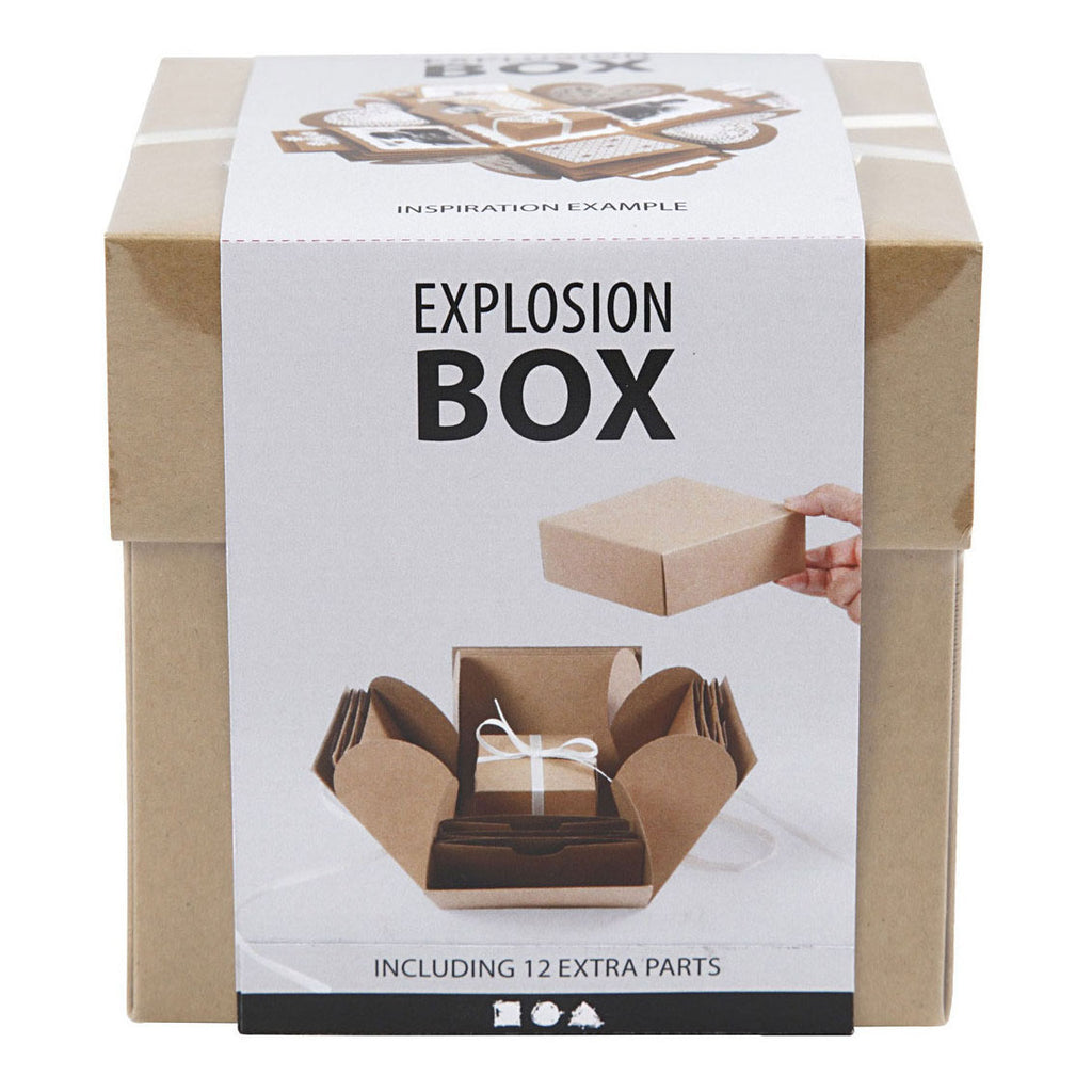Creativ company explosion box geschenkdoos naturel set