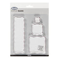 Creativ company stempelblok, afm 2,5x2,5+5x5+7,6x7,6+5x16,5 cm, dikte 1 cm, 4 stuk 1 doos