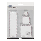 Creativ company stempelblok, afm 2,5x2,5+5x5+7,6x7,6+5x16,5 cm, dikte 1 cm, 4 stuk 1 doos