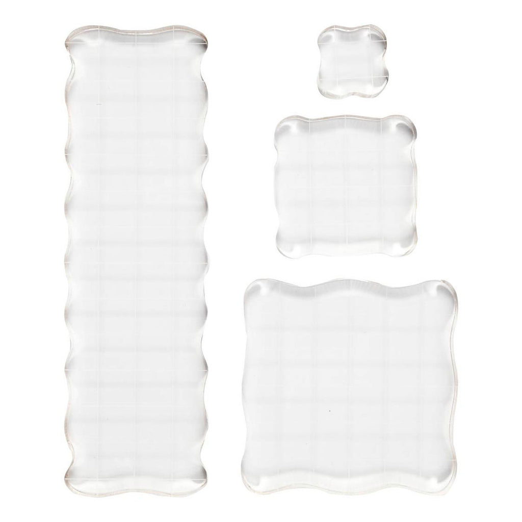 Creativ company stempelblok, afm 2,5x2,5+5x5+7,6x7,6+5x16,5 cm, dikte 1 cm, 4 stuk 1 doos