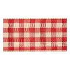 Creativ company geruit lint antiek rood wit, 25m