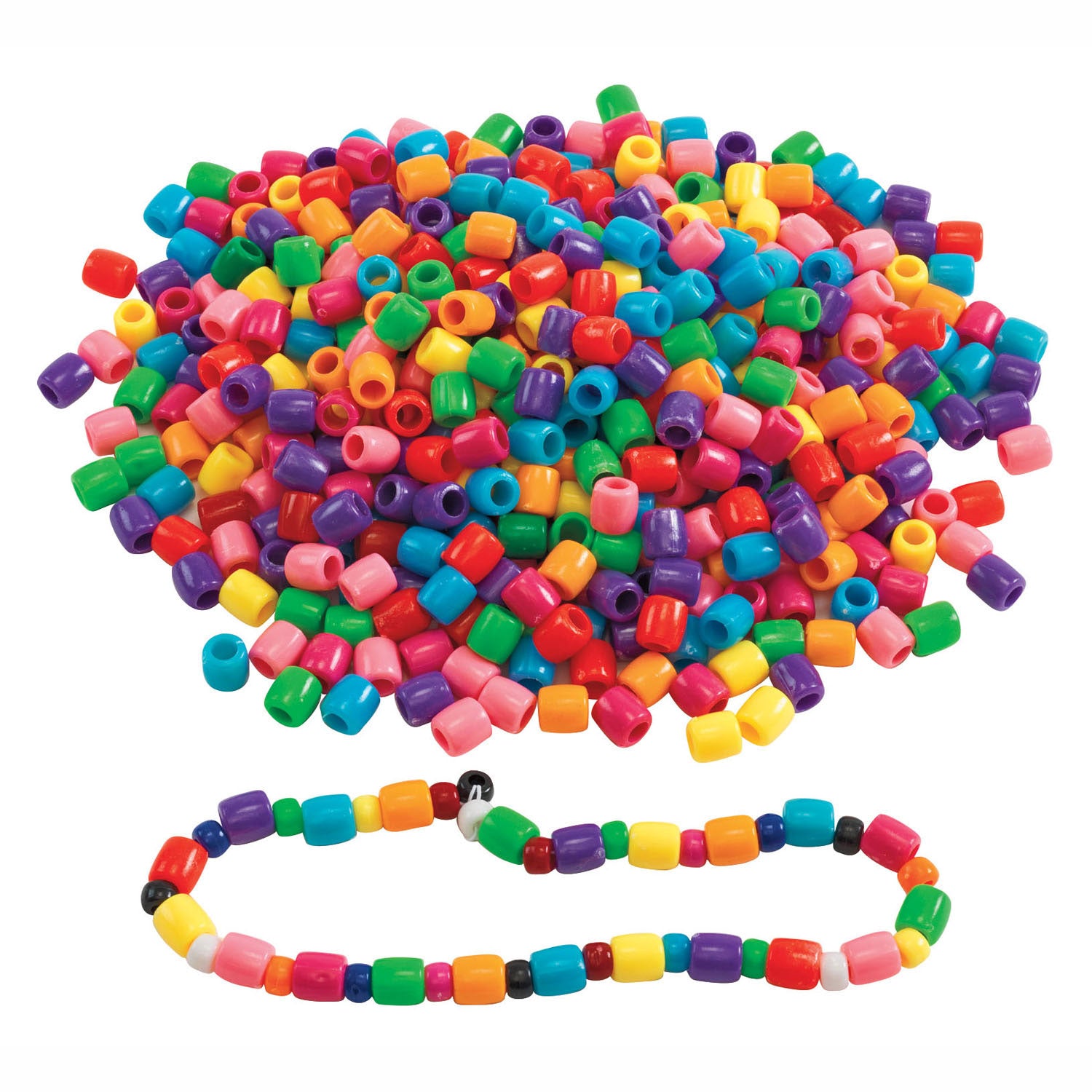Colorations - gekleurde grote rijgkralen in emmer, 680 gram