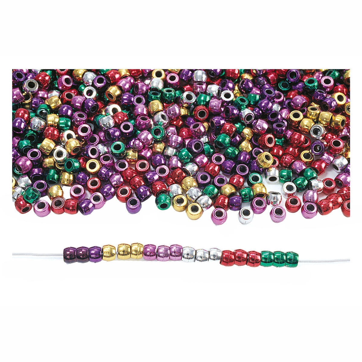Colorations - rijgkralen metallic kleur in zak, 453 gram