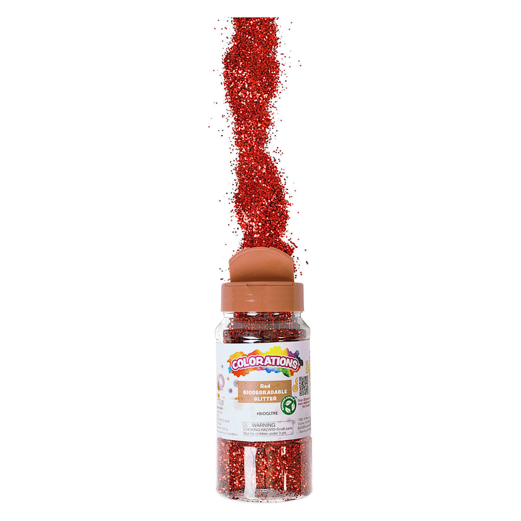 Colorations - biologische afbreekbare glitter - rood, 113 gram