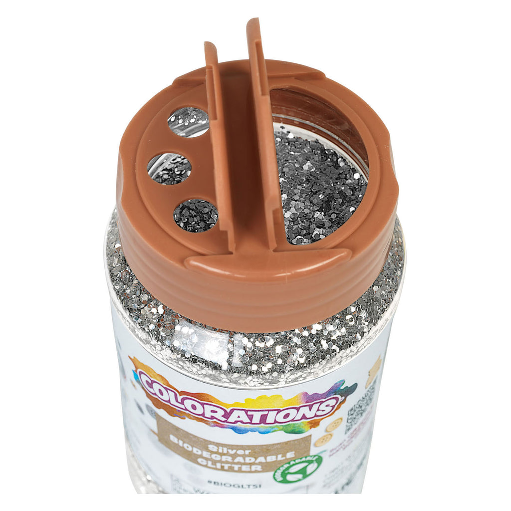 Colorations biologische afbreekbare glitter zilver, 113 gram