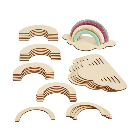 Colorations - maak en versier je eigen houten regenboog, set van 6