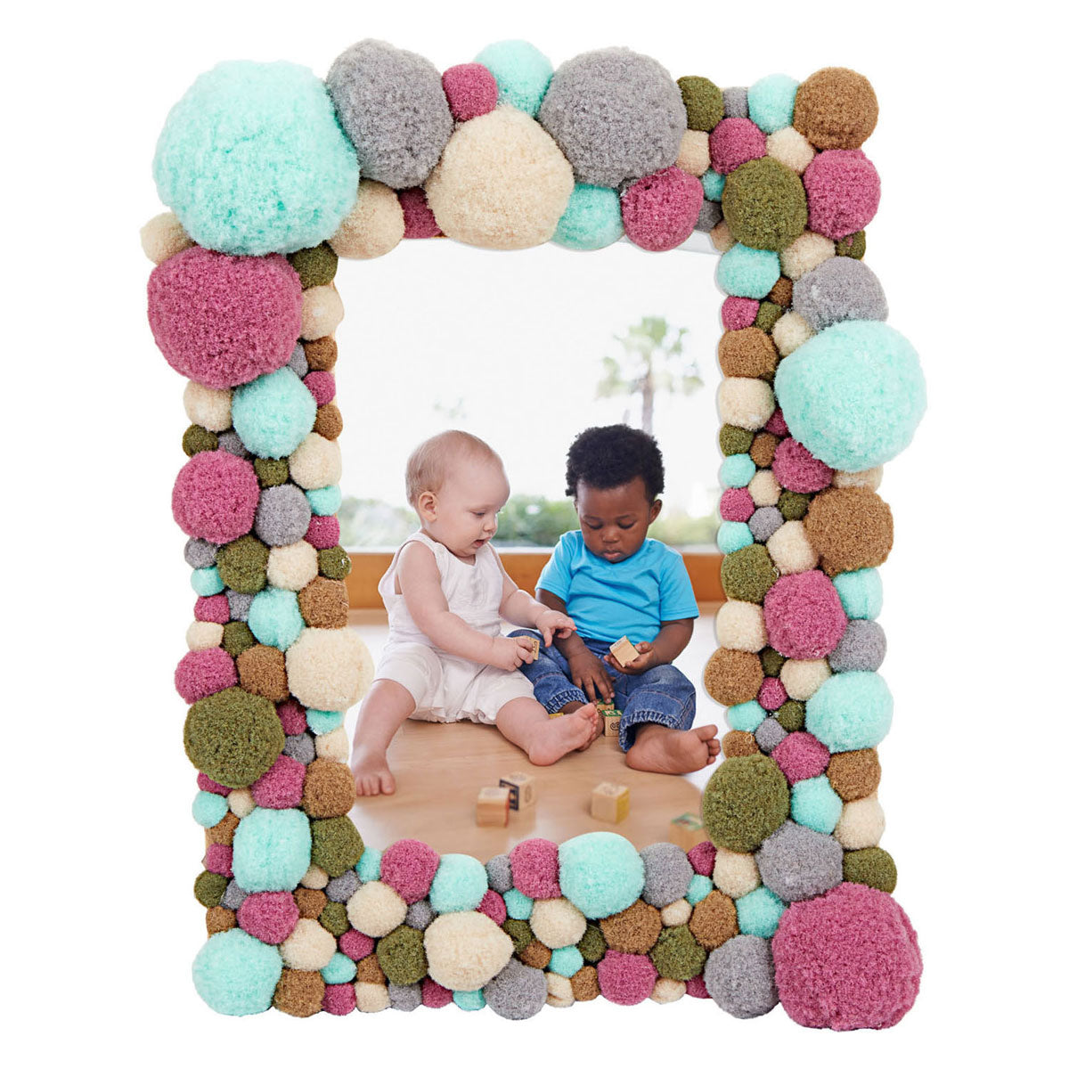 Colorations - pom poms natuurlijke tinten en kleur, 300st.