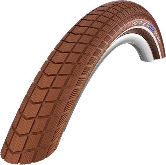 Schwalbe buitenband big ben 28x2.0 50-622 draad reflectie bruin