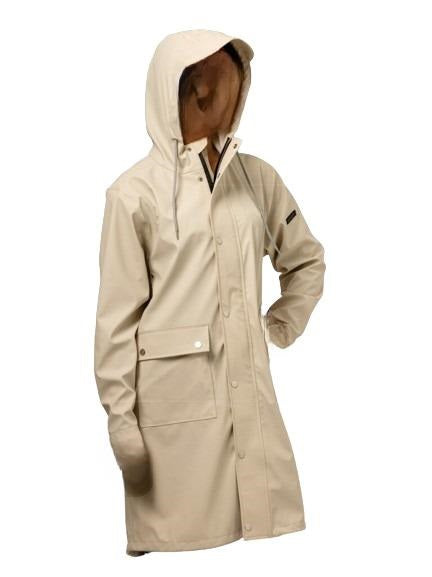 Mirage regenjas rainfall trenchcoat - maat l - gemaakt van polyester soft touch - off white