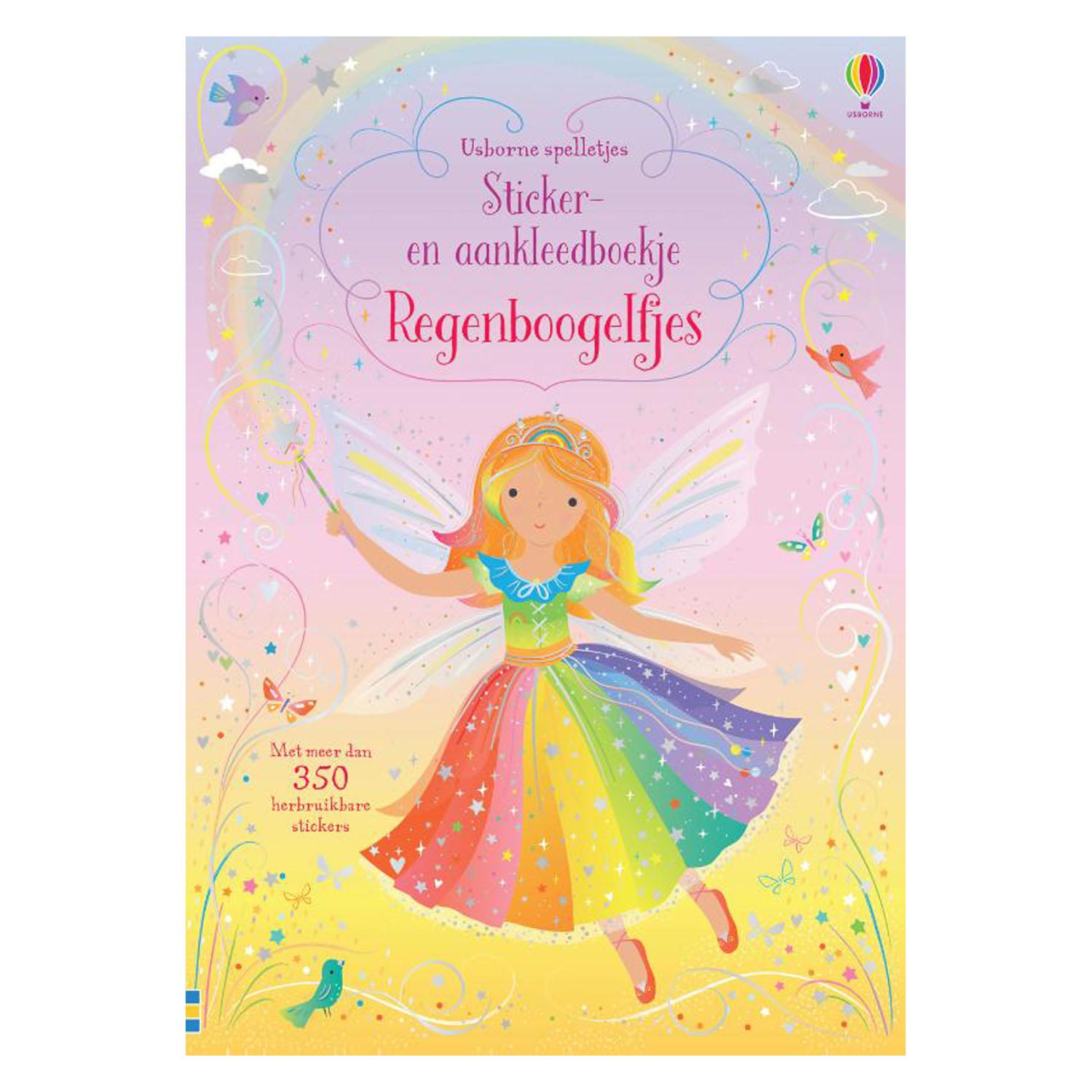 Usborne sticker- en aankleedboekje - regenboogelfjes