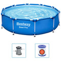 Bestway zwembad steel pro set rond 305 (blauw, incl. filterpomp (220-240v))