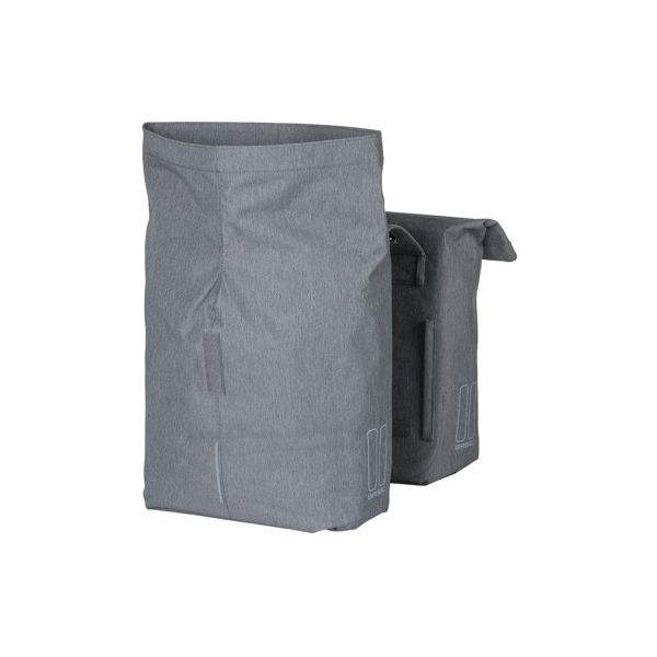 BASIL Tas city dubbel grijs | 28-32l
