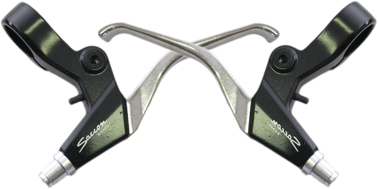 Saccon remgreepset v-brake - 3 vingers - zwart zilver