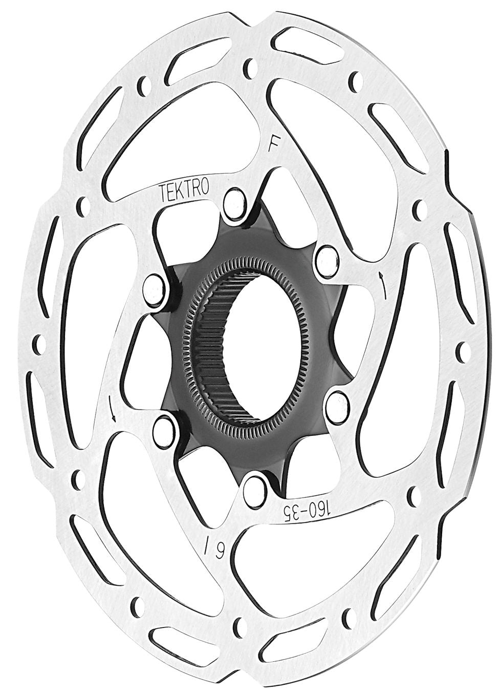 Tektro schijfrem rotor tr160-35 ø160mm, centerlock, zilver