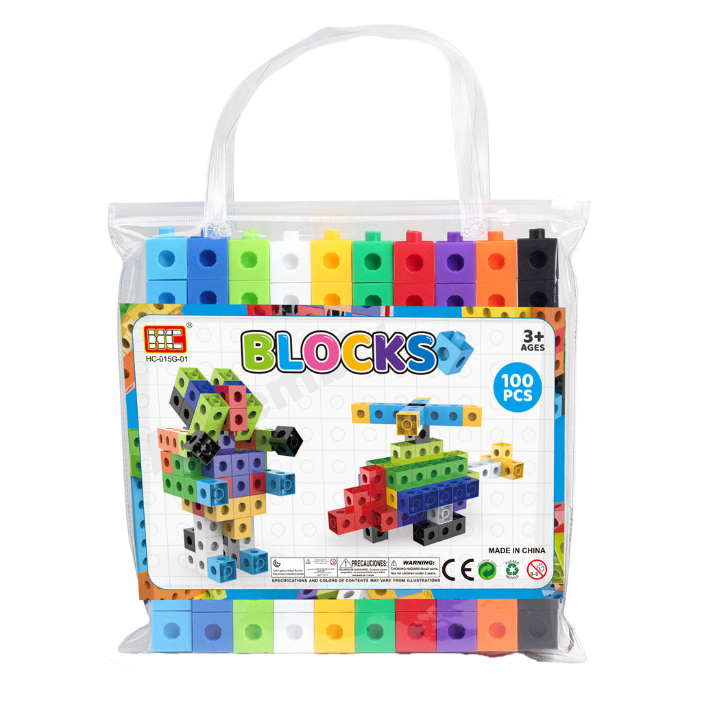 Bouwblokjes set in opbergtas - 100dlg.