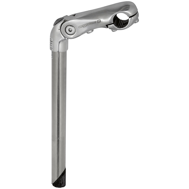 Ergotec stuurpen kobra verstelbaar rvs 22,2 300x110 25,4 mm - zilver