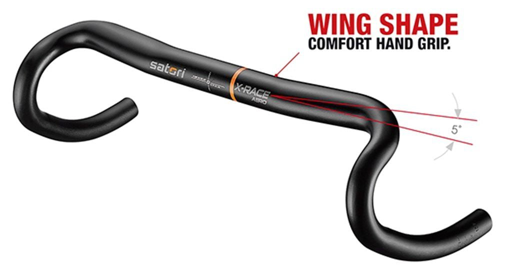 Satori stuur x-race aero ø31.8mm b=400mm - mat zwart