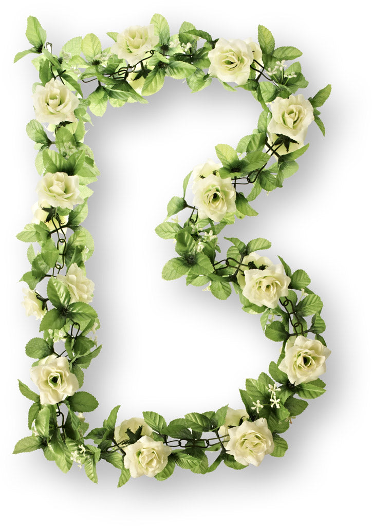 Basil Roses Flower Garland bloemenstreng wit