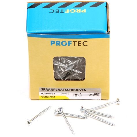 Dynaplus unischroef spaanplaatschroef verzinkt platkop voldraad torx tx20 4.0x40 | 200 stuks - 0281.01.25601